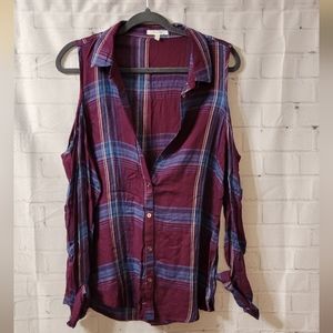 Cold Shoulder Button-down